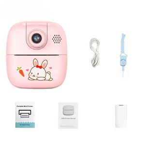 Appareil photo pour enfants avec objectif rotatif 1080P, grand angle 180°, écran 2,4 pouces, impression thermique instantanée, photographie en un clic - Product Image 1