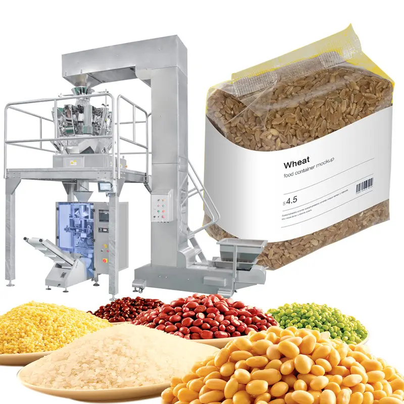 Kırmızı fasulye, maş fasulyesi, soya fasulyesi, mercimek, pirinç, darı ve mısır çekirdekleri kahve çekirdekleri taşlama ve paketleme makinesi