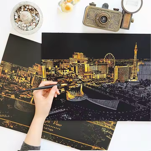L-SP38-50 città dorata gratta e vinci arte carta da disegno carta da disegno raschiatura oro carta da te - Product Image 2