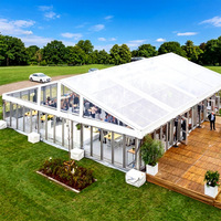 Tente de réception de mariage de luxe transparente, structure en aluminium, toit en verre PVC transparent, durable, grande tente pour événements extérieurs et fêtes