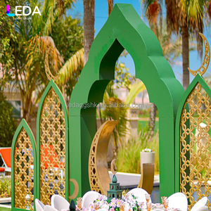 LEDA Wedding Outdoor Acrylic Green Indian-style background <b>stand</b> Arch for wedding party Decor - Product Image 3