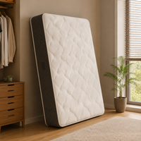 Matelas en mousse à mémoire de forme compressé sous vide pour hôtels, disponible en tailles Twin, Queen et King, avec emballage gain de place pour une expédition optimisée.