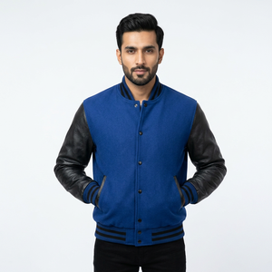 Veste universitaire en toile unie pour homme, nouvelle collection, manches longues, tenue d'hiver avec décoration à motifs, taille adulte, en promotion - Product Image 1