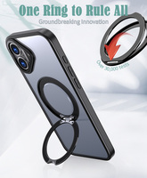 Qualité Originale pour Apple iPhone 14 15 16 Pro Max Anneau Métallique Magnétique Coque Arrière Transparente Mate Charge Sans Fil Étui de Téléphone