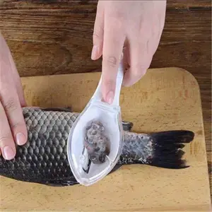 Cuchillo de pescado de limpieza rápida, pelador, ralladores, raspador de escala, cepillo para raspar la piel, removedor de pesca con caja