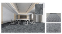 Tapis gris tufté antidérapant, tapis jacquard tressé de prière à domicile, de bureau, de boucle murale, machine à touffeter en rouleau résidentielle de 4m, stock en stock