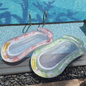 Inf Kelukeya Inflatable Floating <b>Bed</b> With Mesh For Adults Pool Float Green Flower Design - Product Image 2