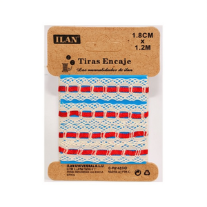 Nastri in pizzo Ilan 1,8 cm x 1,2 m rossi per artigianato e decorazioni - Product Image 1