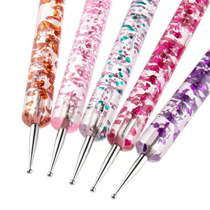 Juego de 5 bolígrafos de purpurina con doble punta, agujas para aplicar diamantes de imitación, herramienta de manicura para diseño de uñas DIY, para uso en salón - Product Image 4