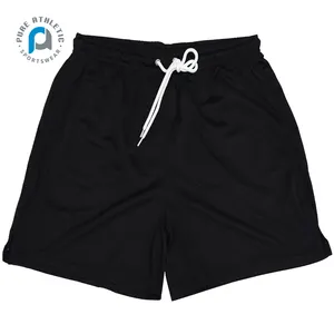 Couleur personnalisée PURE polyester solide sublimé survêtement décontracté basket-ball hommes shorts maille 5 POUCES été hommes plaine personnalisé shorts