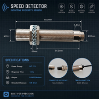 Sensor RPM Non-Kontak RS485, Detektor Kecepatan Rotasi Efek Hall, Modbus RTU, untuk Motor Kipas Pompa