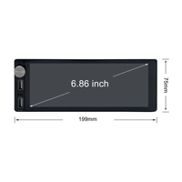 Autoradio 6,86 pouces Carplay Android Auto 1Din Lecteur stéréo de voiture Multimédia Vidéo avec BT FM USB Type-C Charge Player