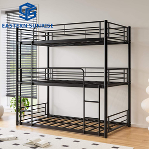 Heavy Bearing <strong>Triple</strong> <strong>Bunk</strong> Three Tire Metal Bed for Dormitory Bedroom Use - Product Image 5