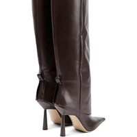 Bottes hautes à talon aiguille confortables et pliables, à bout pointu, de créateur renommé, pour femmes