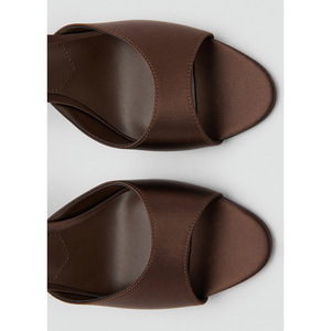 <span class=keywords><strong>Sandali</strong></span> Estivi da Donna Slip-On in Raso con Punta Aperta, <span class=keywords><strong>Tacco</strong></span> a Spillo Super Alto, Suola in Gomma e Design Senza Cinturino Posteriore - Product Image 3