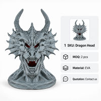 Masque de tête de dragon en EVA 30x28x46cm pour Halloween, accessoire de cosplay, costume de fête, couvre-chef pour spectacle scénique, vente en gros