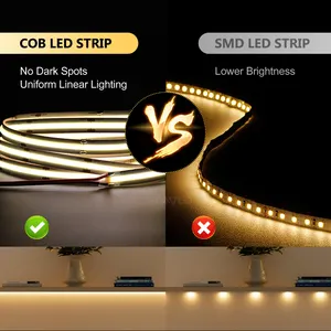 Flexible Tape Light Strip Rope led Ribbon 528leds/m 10mm DC12V 15W/M IP20 CRI90 Cob led strip