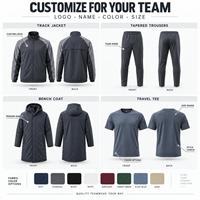 Maillot de football personnalisé TEAM TRAVEL BENCH, kit de maillot de football par sublimation OEM ODM, 100 % polyester respirant et anti-humidité, faible coût