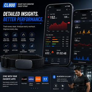 Monitor de Ritmo Cardíaco xBandi Bluetooth 5.0 ANT+ con Correa para el Pecho, Resistente al Agua IP67, Rastreador de Actividad Física en Tiempo Real para Correr y Ciclismo - Product Image 3