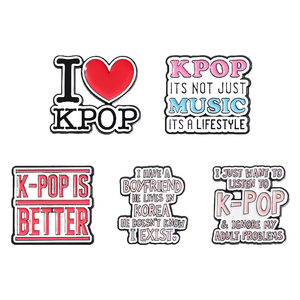 Creative I Love Kpop Music Épingles en émail La musique est un style de vie Broches Citation inspirante Badge en métal Accessoires Bijoux Cadeaux - Product Image 1