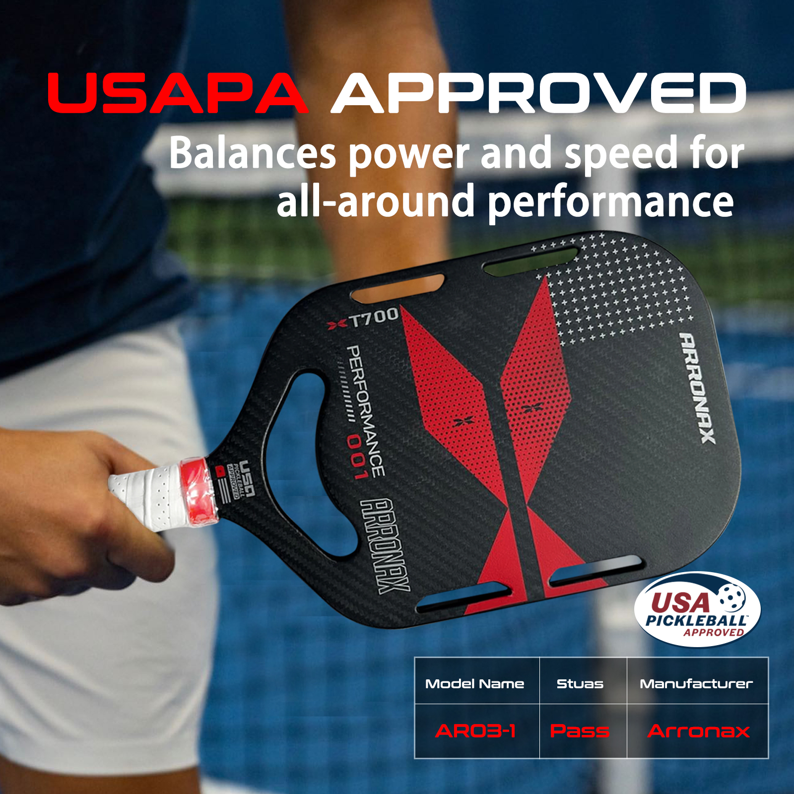 Durable Carbon Fiber Pickleball Paddle - OEM Available