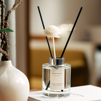 Diffuseur de parfum de luxe personnalisé 220 ml, parfum gardénia, fleur Sola, boîte cylindrique pour accessoires de jardinage et décoration