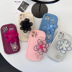 เคสโทรศัพท์มือถือลายสบู่สีสันสดใสใหม่พร้อมสายรัดข้อมือลายดอกไม้ ulle สำหรับ iPhone 13 14 15 PRO MAX เคสโทรศัพท์ TPU