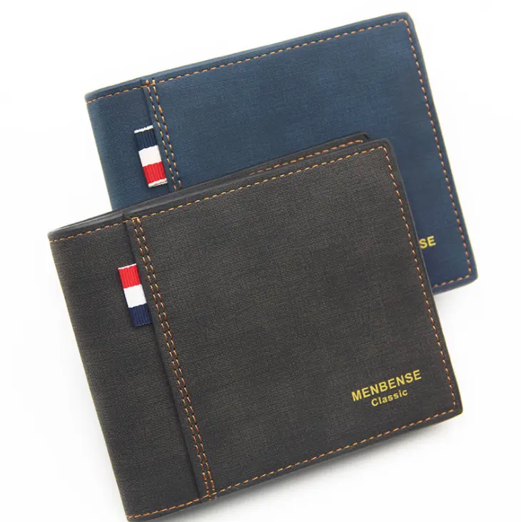 Gulidd Stylish PU Leather Wallet Men Simple Casual Short Purse Small Clutch Male Wallet