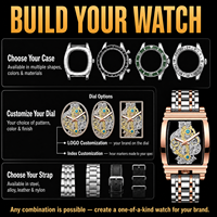 Montres squelette carrées personnalisées de marque pour hommes, luxe, vente en gros, étanches, non automatiques, en acier inoxydable