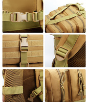 Sac à dos tactique camouflage extérieur unisexe multifonctionnel grande capacité en tissu Oxford avec fermeture éclair pour la randonnée et les sports