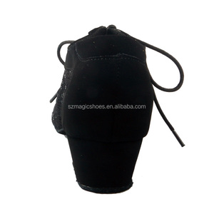 Chaussures de <span class=keywords><strong>danse</strong></span> <span class=keywords><strong>latine</strong></span> à talon carré en dentelle à paillettes noires pour femme, chaussures de <span class=keywords><strong>danse</strong></span> de salon, chaussures de <span class=keywords><strong>danse</strong></span> salsa, talon 3,5 cm - Product Image 4