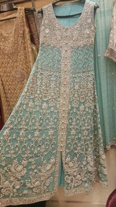 New--Stylish--Long--Kurta with Pant for Party-wear-dress with beautiful applique work for Party/ Wedding =2021... - Product Image 2