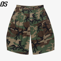 Shorts cargo plissés pour hommes, coupe ample, longueur genou, camouflage, Ripstop, style Diptych Jorts