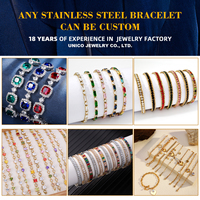 Bracelets tendance en acier inoxydable 316L personnalisables, plaqués or 18K PVD, durables, hypoallergéniques, avec zircone cubique 5A, anti-ternissement