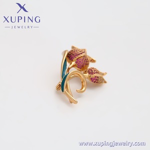 A00669935 Joyería XUPING, Broche de Moda de Cobre con Baño de Oro de 18k, Diseño de Flor de Tulipán con Circonita Cúbica Sintética - Product Image 6