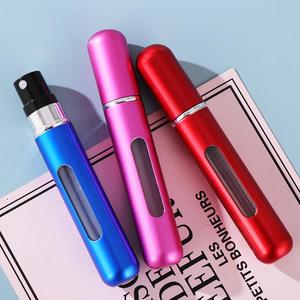 Luxury Red Aluminum <b>Perfume</b> Spray Bottle 5ml <b>Travel</b> Custom <b>Perfume</b> Atomizer with Text - Product Image 1