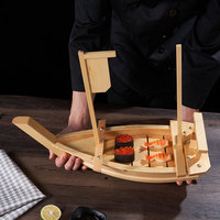Plateau à sushi professionnel en bambou japonais |   Support de présentation de sashimi biodégradable et écologique pour la restauration haut de gamme
