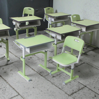 Bureau d'étude individuel RSD moderne et écologique en plastique et acier, avec pieds stabilisés, pour salle de classe et mobilier scolaire