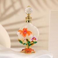 15ml breveté métal papillon orchidée Iris fleur métal bouteille de parfum huile essentielle rechargeable Attar bouteilles Home Deco Gift15328