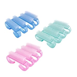 Pincel de Uñas Plano de Pelo Sintético de 3 Colores, Mini Pincel de Nailon Acrílico para Manicura y Limpieza - Product Image 5