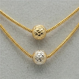 22K Gold Mangalsutra for Women with Dual Layered Chain Traditional Black Beads and Textured Gold Spheres Jewelry Gift - Product Image 5