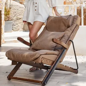 人気の電動折りたたみ式木製ベンチ最も快適な首と背中のマッサージアームチェアリビングルームのベッドと椅子