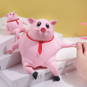 ของเล่นบีบแกะสลักรูปหมูสีชมพูน่ารัก ทำจาก TPR ยืดหยุ่นได้ บรรเทาความเครียด ของเล่นบีบคลายเครียด - Product Image 3