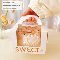 Boîtes à gâteaux bento en carton ondulé rigide transparent biodégradable avec fenêtre et poignée, impression personnalisée du logo en gros