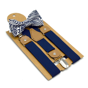 Venta caliente Niños Moda Color sólido 3 Clips Suspender and Bow Tie Set con buen precio - Product Image 3
