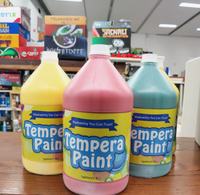 Vente en gros de peinture à base d'eau non toxique de 1 gallon 3,8 L, peinture à la tempera lavable de différentes couleurs pour enfants, dessin sur toile