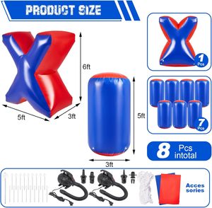 Ensemble de bunkers gonflables pour tir à l'arc et paintball, pliable, imperméable, en PVC, 5'Lx3'Wx6'H, obstacles portables pour jeux de tir en extérieur pour équipe - Product Image 5