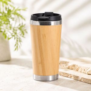 <b>Bamboo</b> Stainless Steel Vacuum Insulated Tumbler With Lid Minimalist Design for Travel - Product Image 1