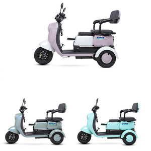 Triciclo eléctrico para pasajeros adultos, scooter de 3 ruedas con caja de almacenamiento, triciclo de asiento trasero abierto. - Product Image 5