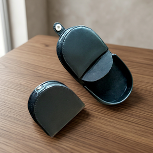ADORA Porte-monnaie rigide en cuir noir unisexe, forme fer à cheval, personnalisable, qualité supérieure, 27 ans d'expérience dans l'industrie - Product Image 2